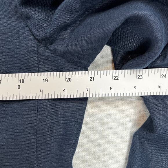 Eddie Bauer Linen Blazer Jacket Men's M Tall Navy Blue 3 Button Sport Coat - Picture 11 of 11